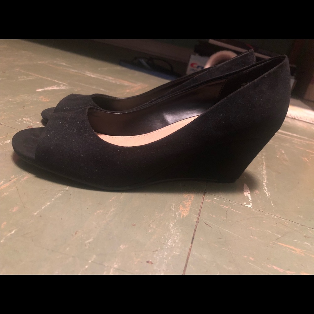 TORRID peep toe mini wedges WIDE WIDTH